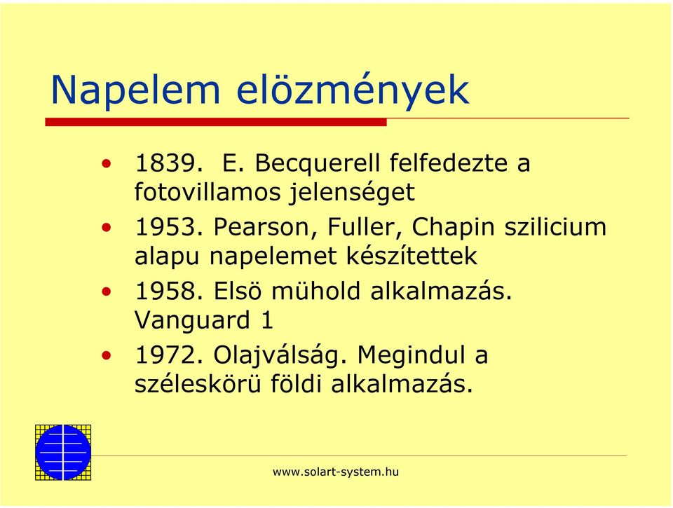 Pearson, Fuller, Chapin szilicium alapu napelemet