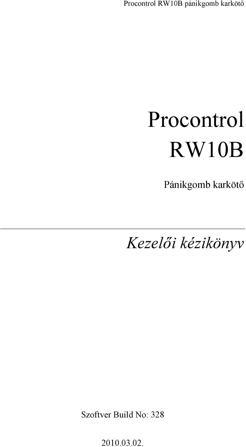 Kezelői kézikönyv