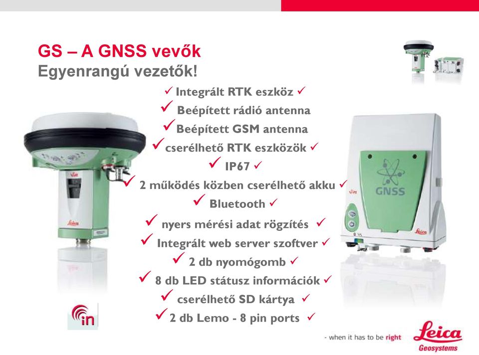 RTK eszközök IP67 2 működés közben cserélhető akku Bluetooth nyers mérési adat