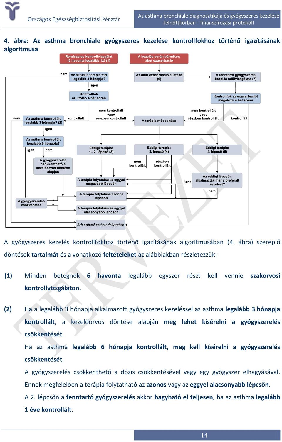 (2) Ha a legalább 3 hónapja alkalmazott gyógyszeres kezeléssel az asthma legalább 3 hónapja kontrollált, a kezelőorvos döntése alapján meg lehet kísérelni a gyógyszerelés csökkentését.