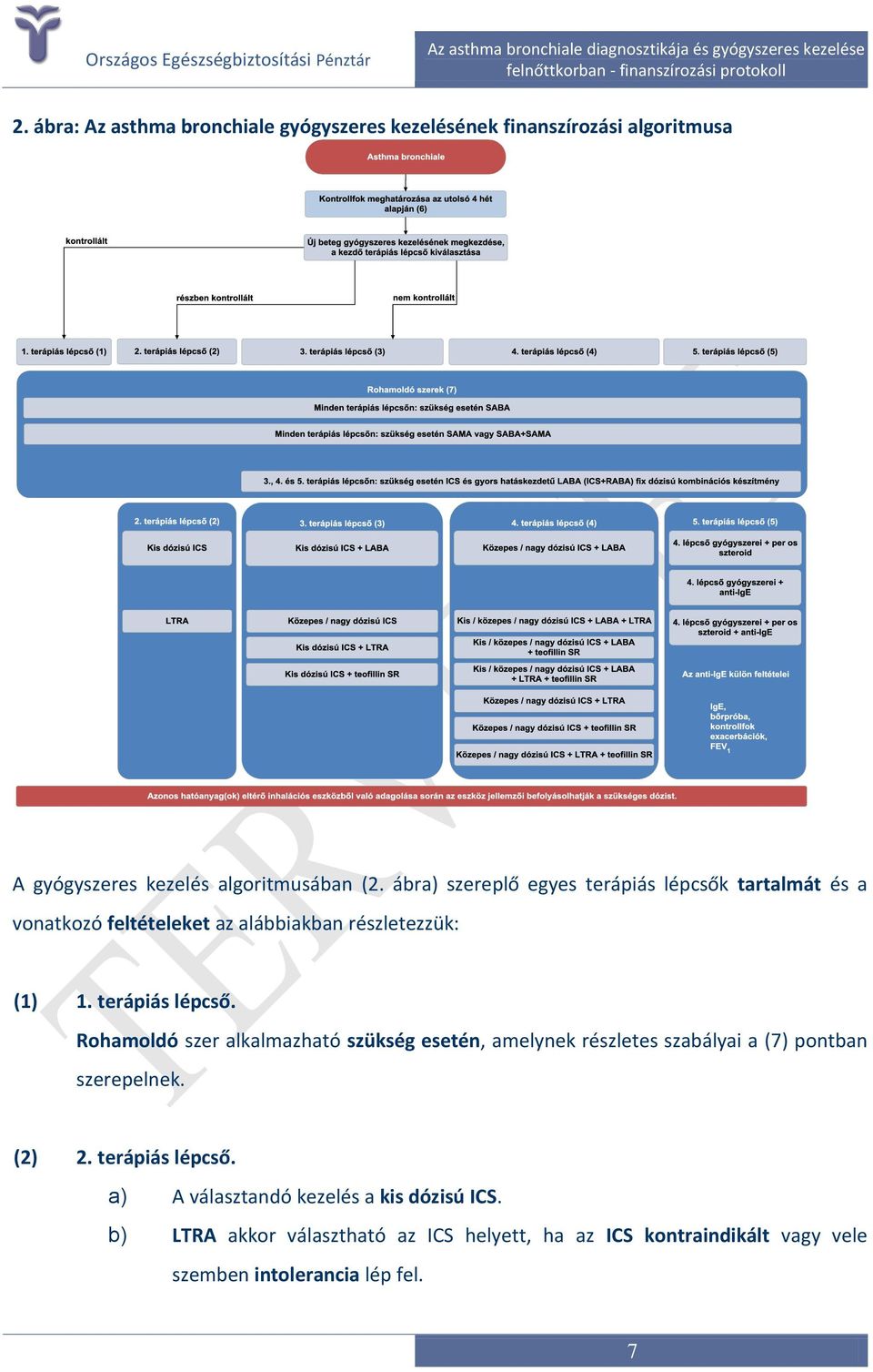 tartalmát és a vonatkozó feltételeket az alábbiakban részletezzük: (1) 1. terápiás lépcső.