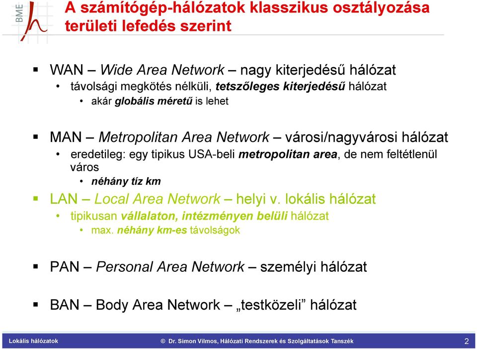 egy tipikus USA-beli metropolitan area, de nem feltétlenül város néhány tíz km LAN Local Area Network helyi v.