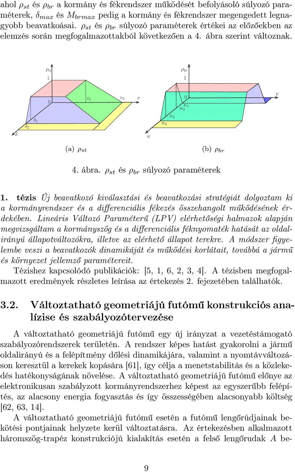 ρ st 1 ρ br 1 0 v 1 v 2 v 0 κ 1 κ2 v δ δ 2 δ 1 κ κ 4 κ 3 (a) ρ st (b) ρ br 4. ábra. ρ st és ρ br súlyozó paraméterek 1.