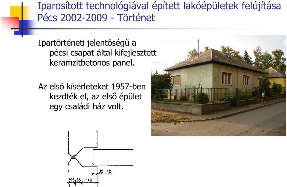 csapat által kifejlesztett keramzitbetonos panel.