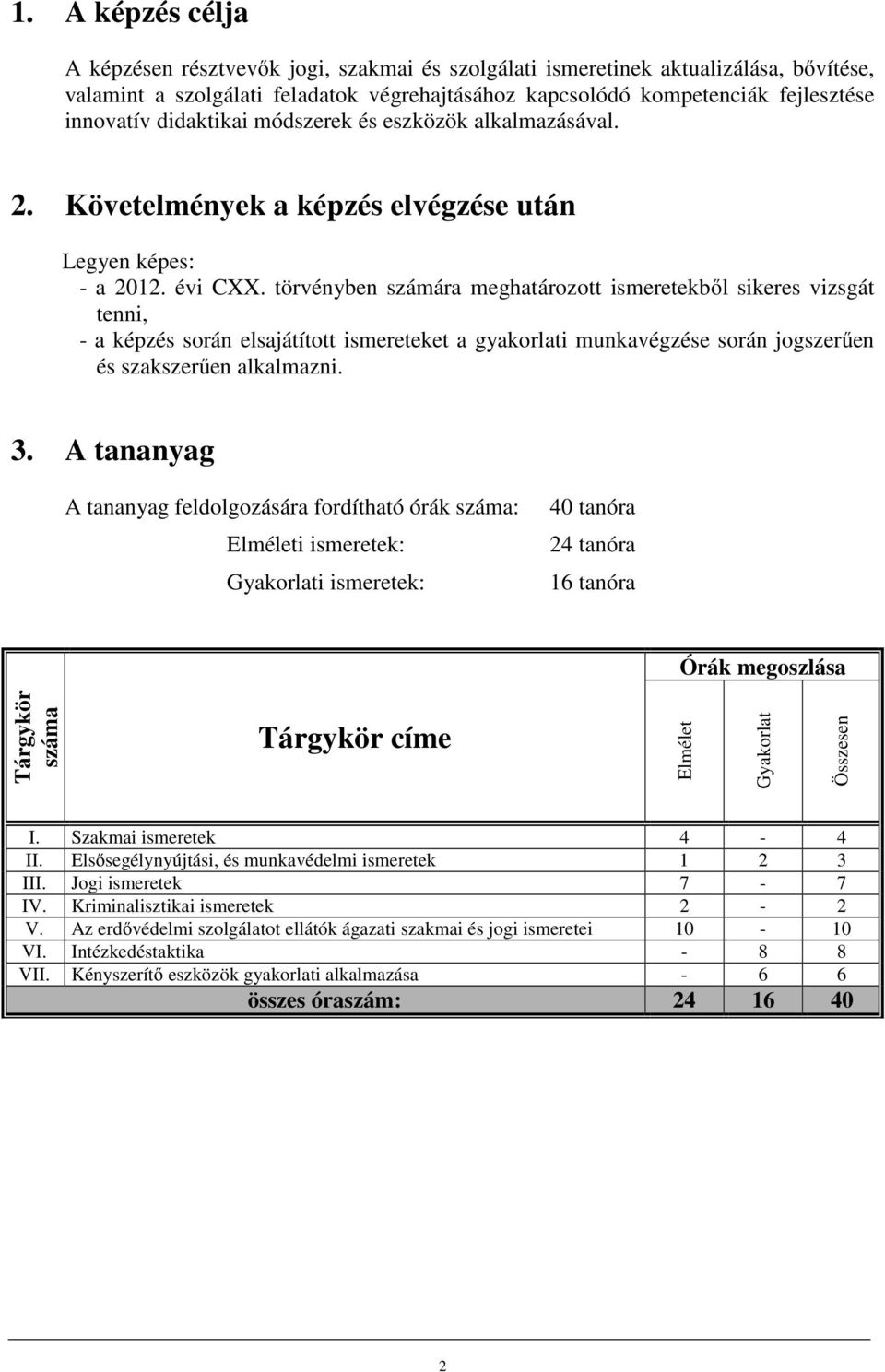 törvényben számára meghatározott ismeretekből sikeres vizsgát tenni, - a képzés során elsajátított ismereteket a gyakorlati munkavégzése során jogszerűen és szakszerűen alkalmazni. 3.