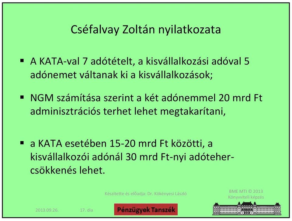 20 mrd Ft adminisztrációs terhet lehet megtakarítani, a KATA esetében 15 20 mrd