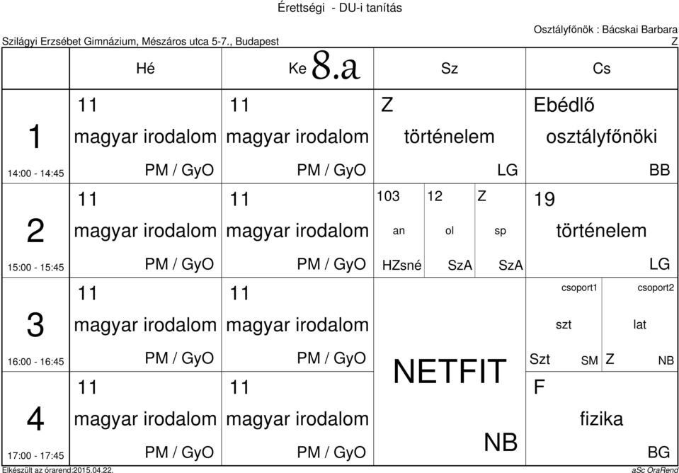 rténelem :00 - :5 rténelem s szt