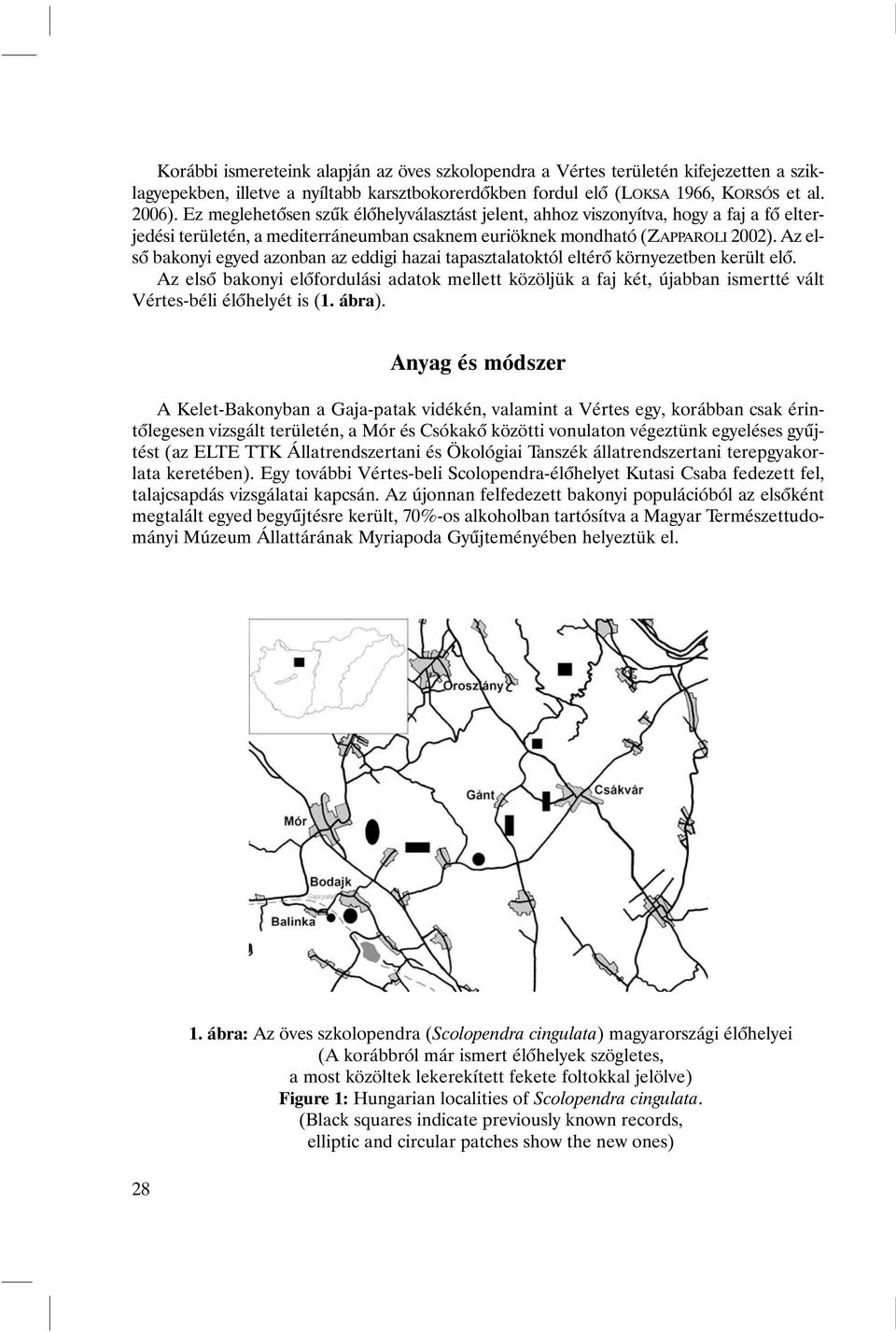 Az elsõ bakonyi egyed azonban az eddigi hazai tapasztalatoktól eltérõ környezetben került elõ.