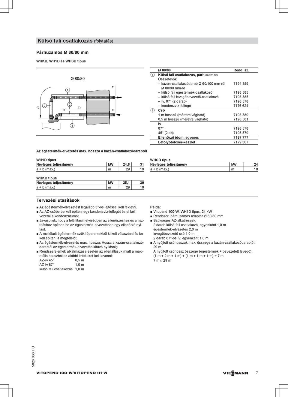 798 579 Ellenőrző idom, egyenes 797 777 Az égéstermék-elvezetés max. hossza a kazán-csatlakozódarabtól WHD típus,8 a + b (max.) m 29 9 a + b (max.) m 8 Névleges teljesítmény kw 25, 0 a + b (max.