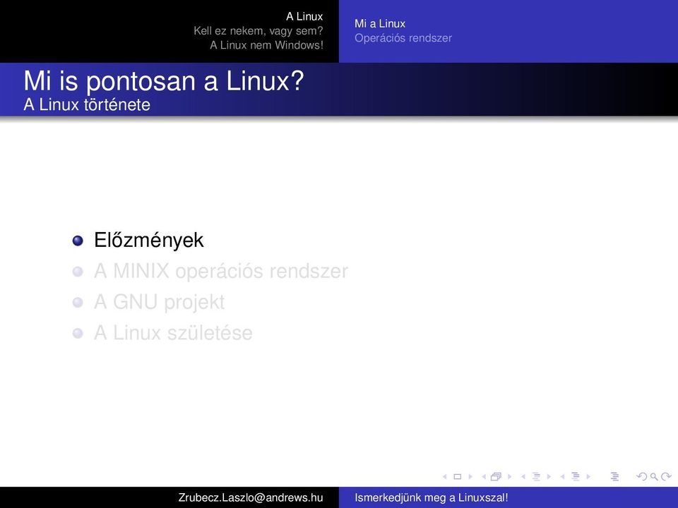 A Linux története Előzmények A
