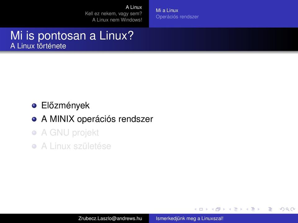 A Linux története Előzmények A