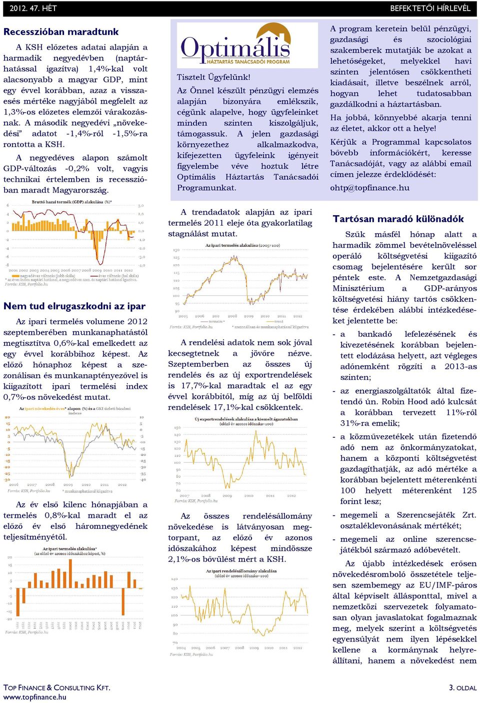 A negyedéves alapon számolt GDP-változás -0,2% volt, vagyis technikai értelemben is recesszióban maradt Magyarország.