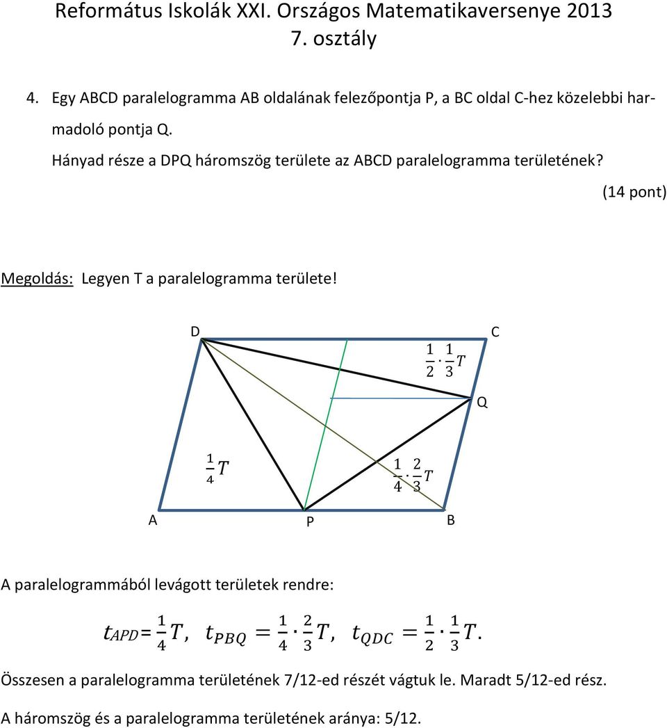 Református Iskolák XXI. Országos Matematikaversenye osztály - PDF Ingyenes  letöltés