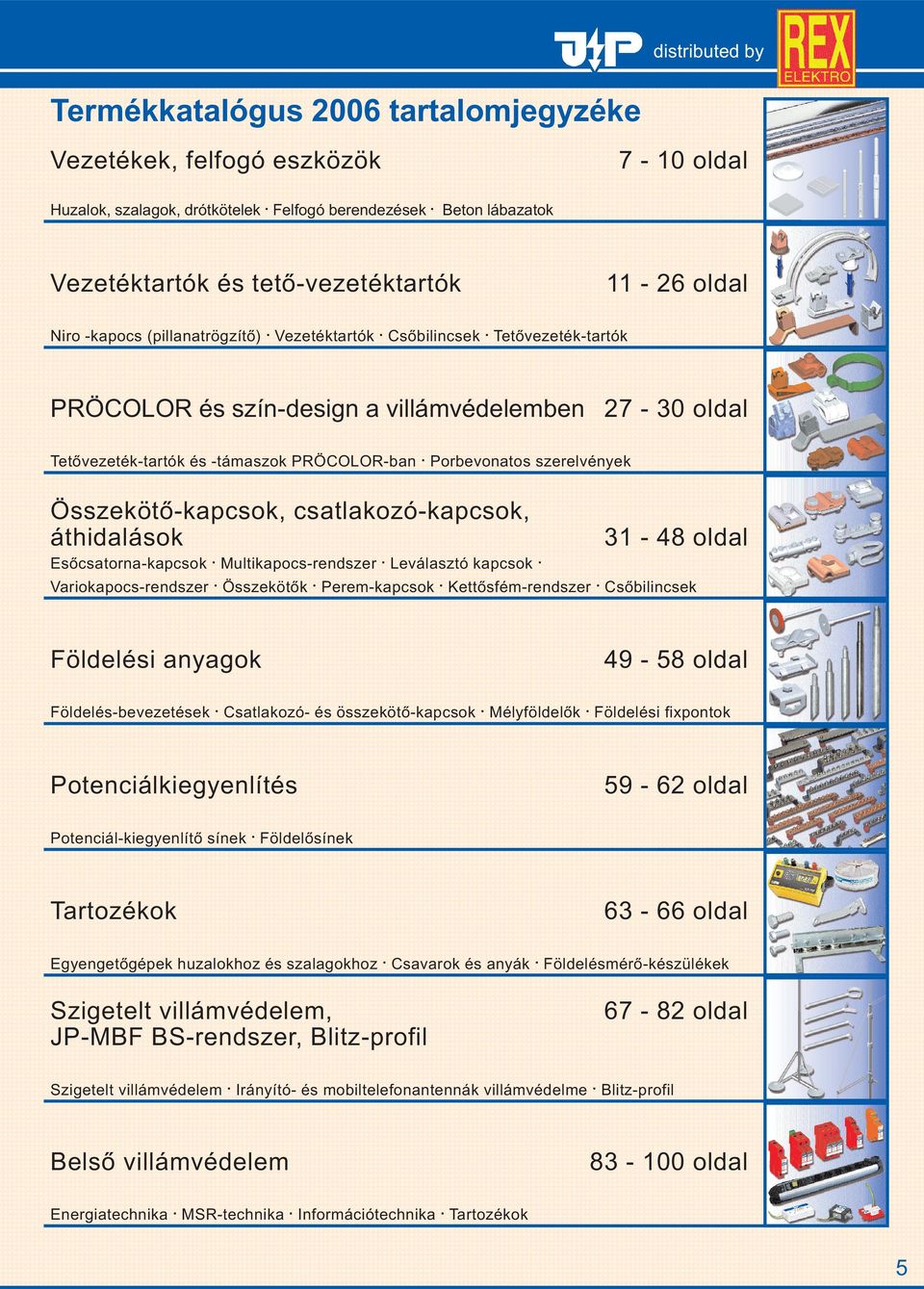 Tetõvezeték-tartók PRÖCOLOR és szín-design a villámvédelemben 27-30 oldal Tetõvezeték-tartók és -támaszok PRÖCOLOR-ban.