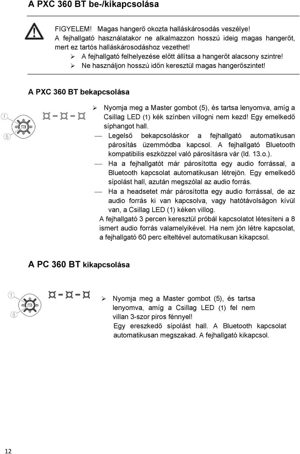 PXC 360BT. Használati útmutató - PDF Ingyenes letöltés