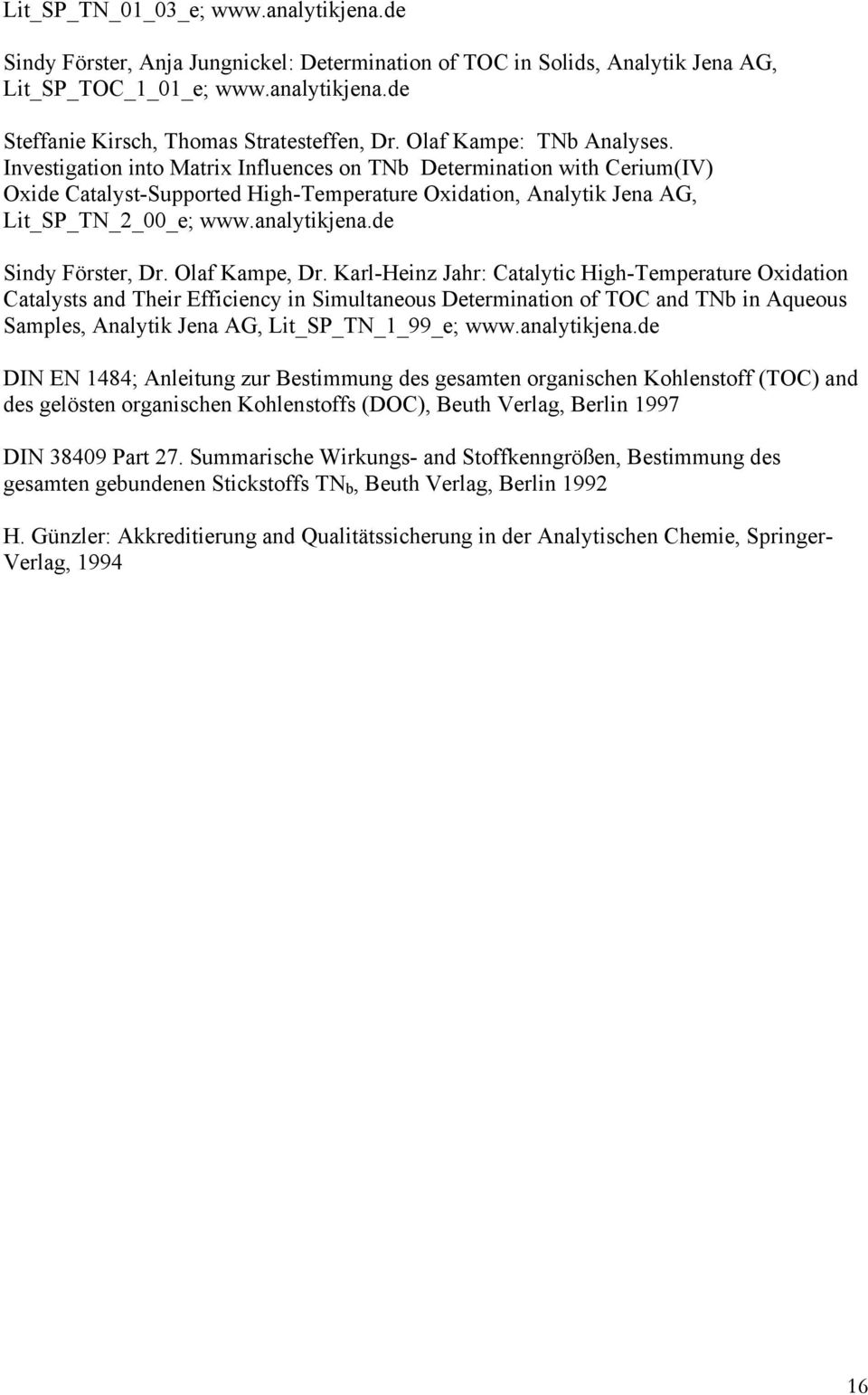 analytikjena.de Sindy Förster, Dr. Olaf Kampe, Dr.