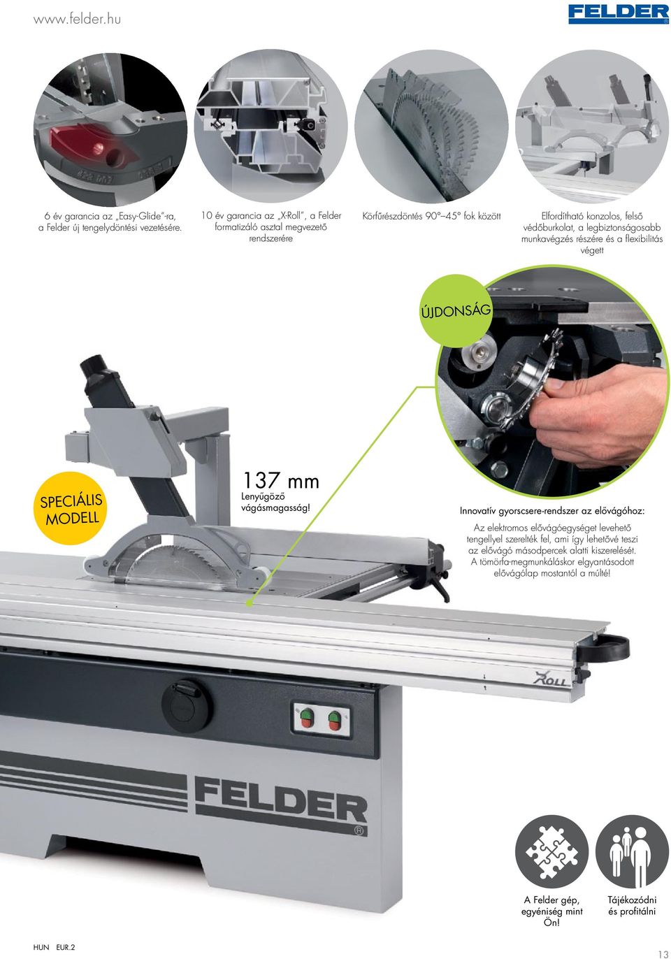 legbiztonságosabb munkavégzés részére és a flexibilitás végett ÚJDONSÁG Speciális modell 137 mm Lenyűgöző vágásmagasság!