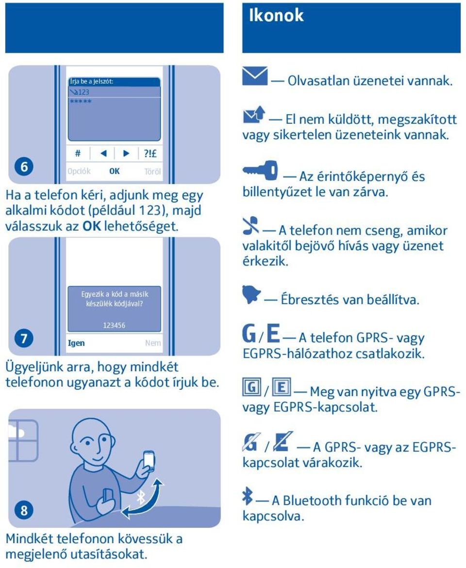 A telefon nem cseng, amikor valakitől bejövő hívás vagy üzenet érkezik. Egyezik a kód a másik készülék kódjával? Ébresztés van beállítva.