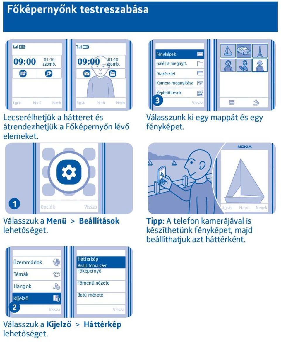 lévő elemeket. Válasszunk ki egy mappát és egy fényképet.