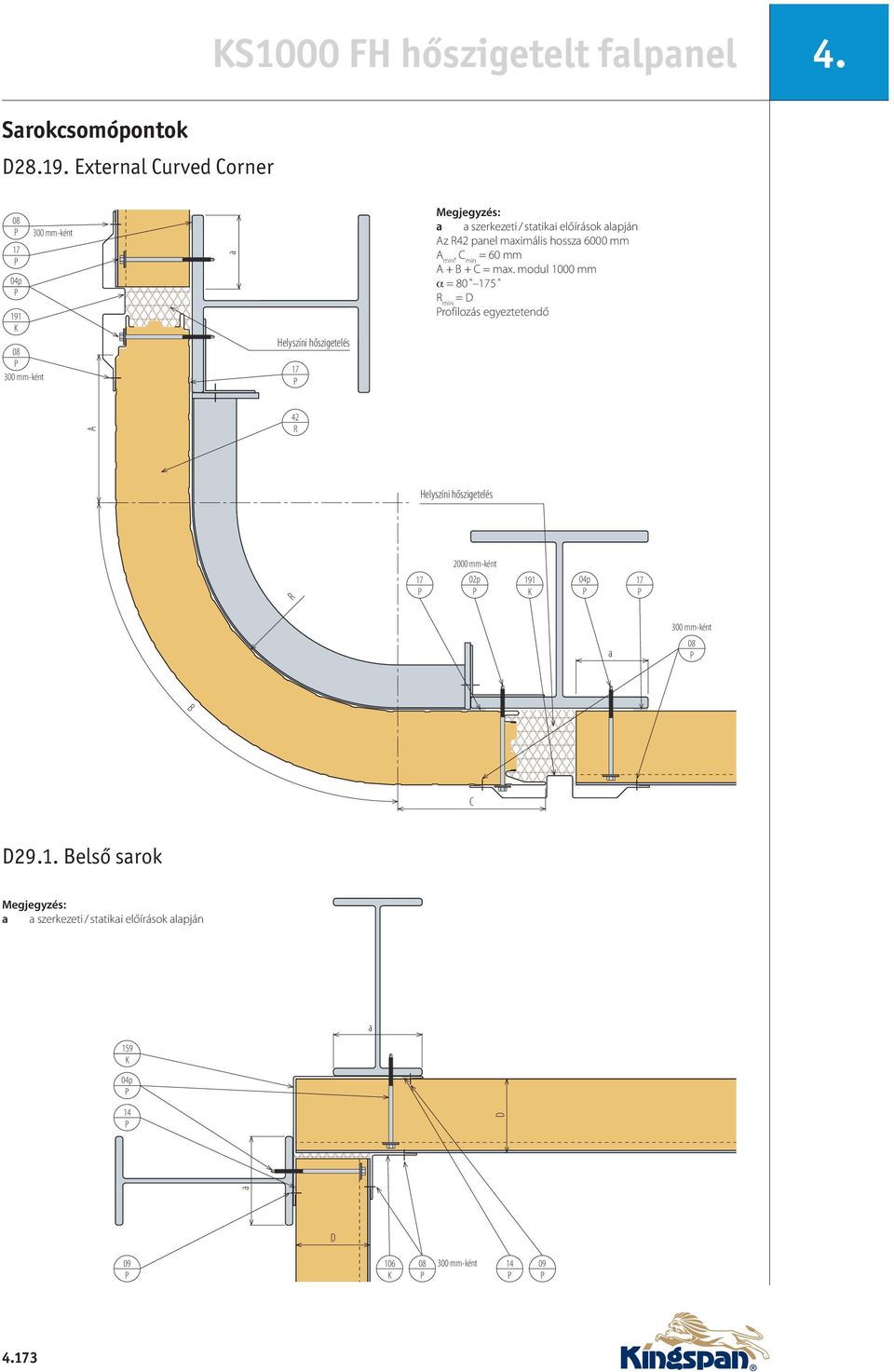 hossz 6000 mm A min, C min = 60 mm A + B + C = mx.