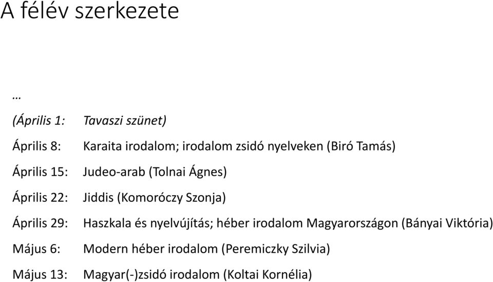 Ágnes) Jiddis (Komoróczy Szonja) Haszkala és nyelvújítás; héber irodalom Magyarországon