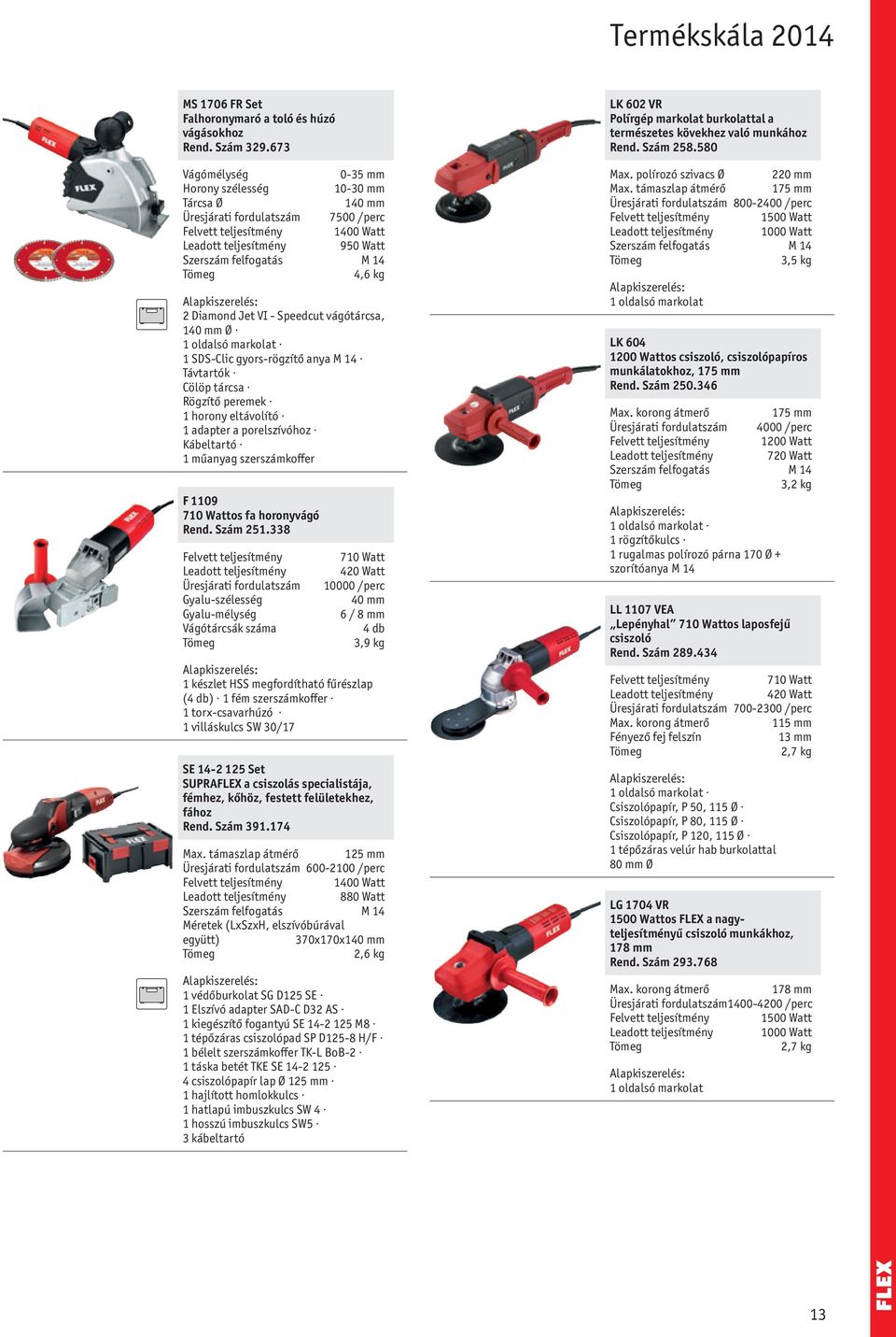 SDS-Clic gyors-rögzítő anya M 14 Távtartók Cölöp tárcsa Rögzítő peremek 1 horony eltávolító 1 adapter a porelszívóhoz Kábeltartó 1 műanyag szerszámkoffer F 1109 710 Wattos fa horonyvágó Rend. 251.