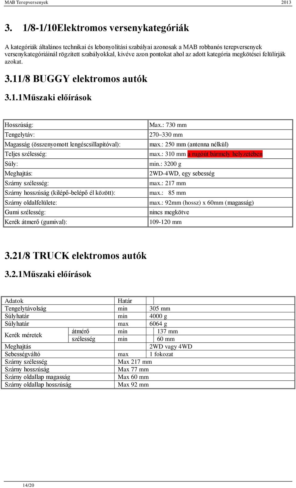 /8 BUGGY elektromos autók 3.1.