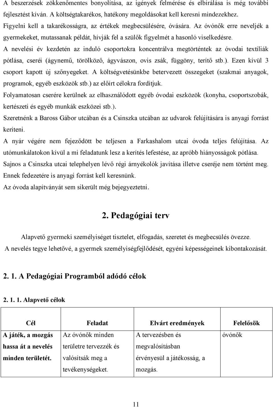 A nevelési év kezdetén az induló csoportokra koncentrálva megtörténtek az óvodai textíliák pótlása, cseréi (ágynemű, törölköző, ágyvászon, ovis zsák, függöny, terítő stb.).