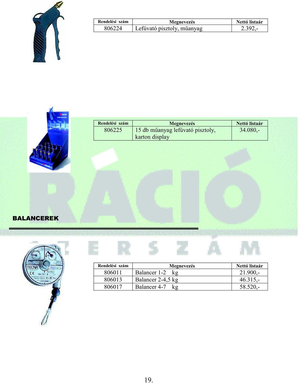 display 34.080,- BALANCEREK 806011 Balancer 1-2 kg 21.