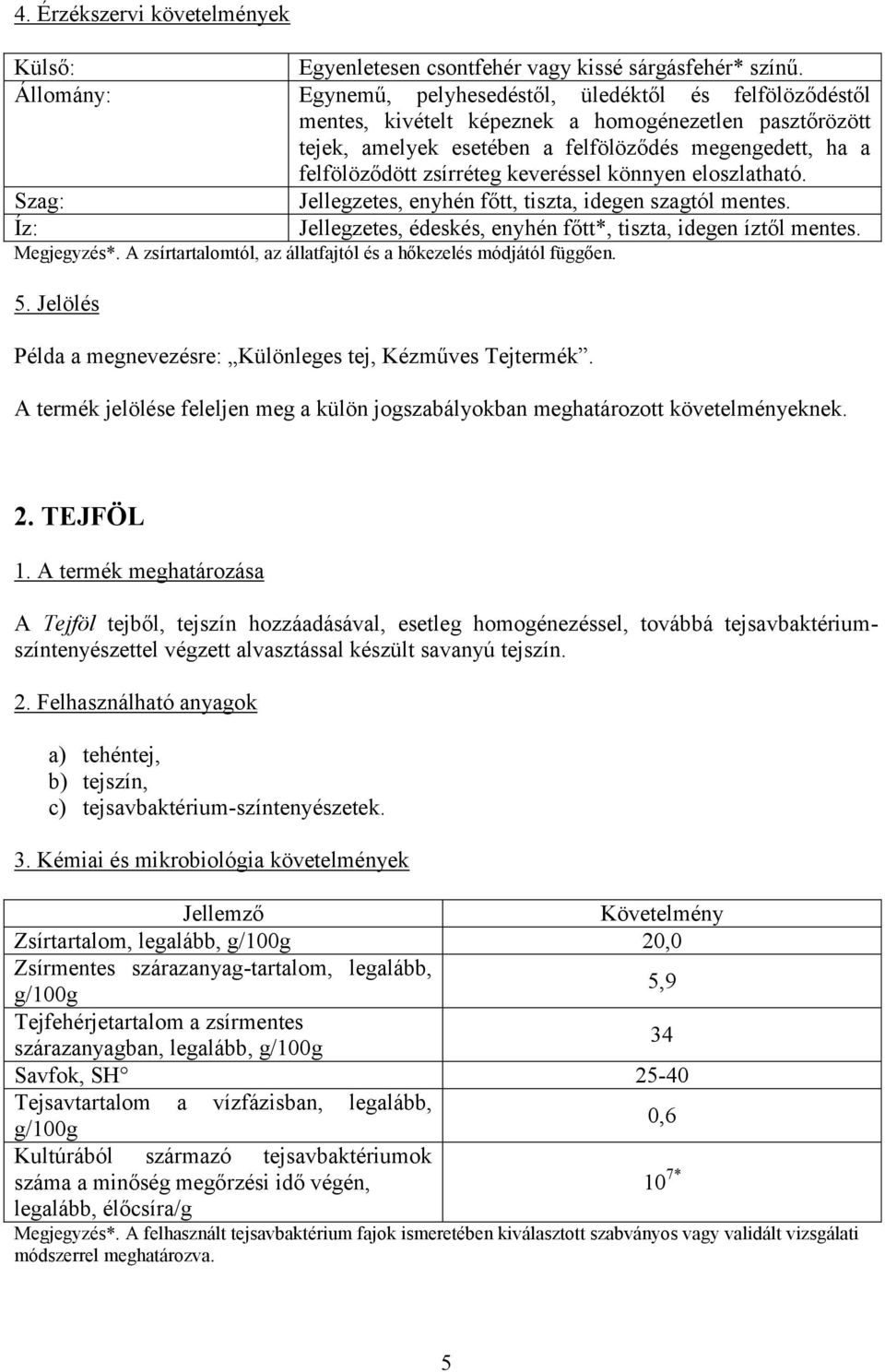 zsírréteg keveréssel könnyen eloszlatható. Jellegzetes, enyhén főtt, tiszta, idegen szagtól mentes. Jellegzetes, édeskés, enyhén főtt*, tiszta, idegen íztől mentes. Megjegyzés*.