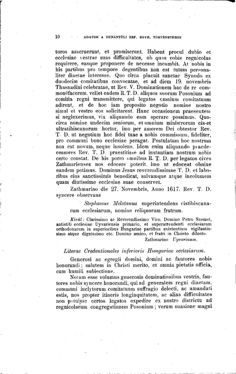 novembris Thasnadini celebratae, ut Rev. V. Do