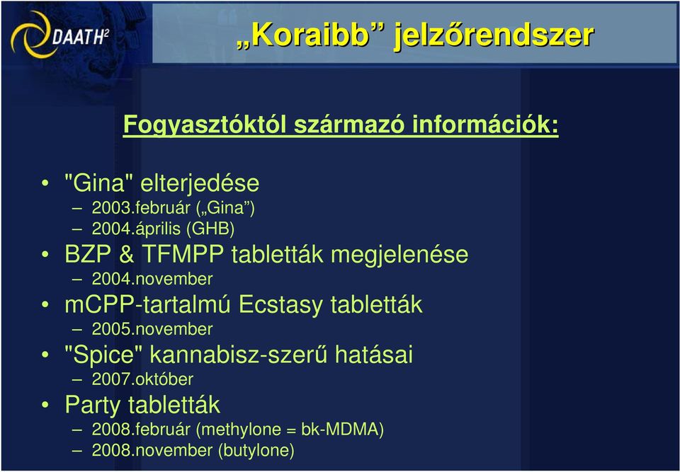 november mcpp-tartalmú Ecstasy tabletták 2005.