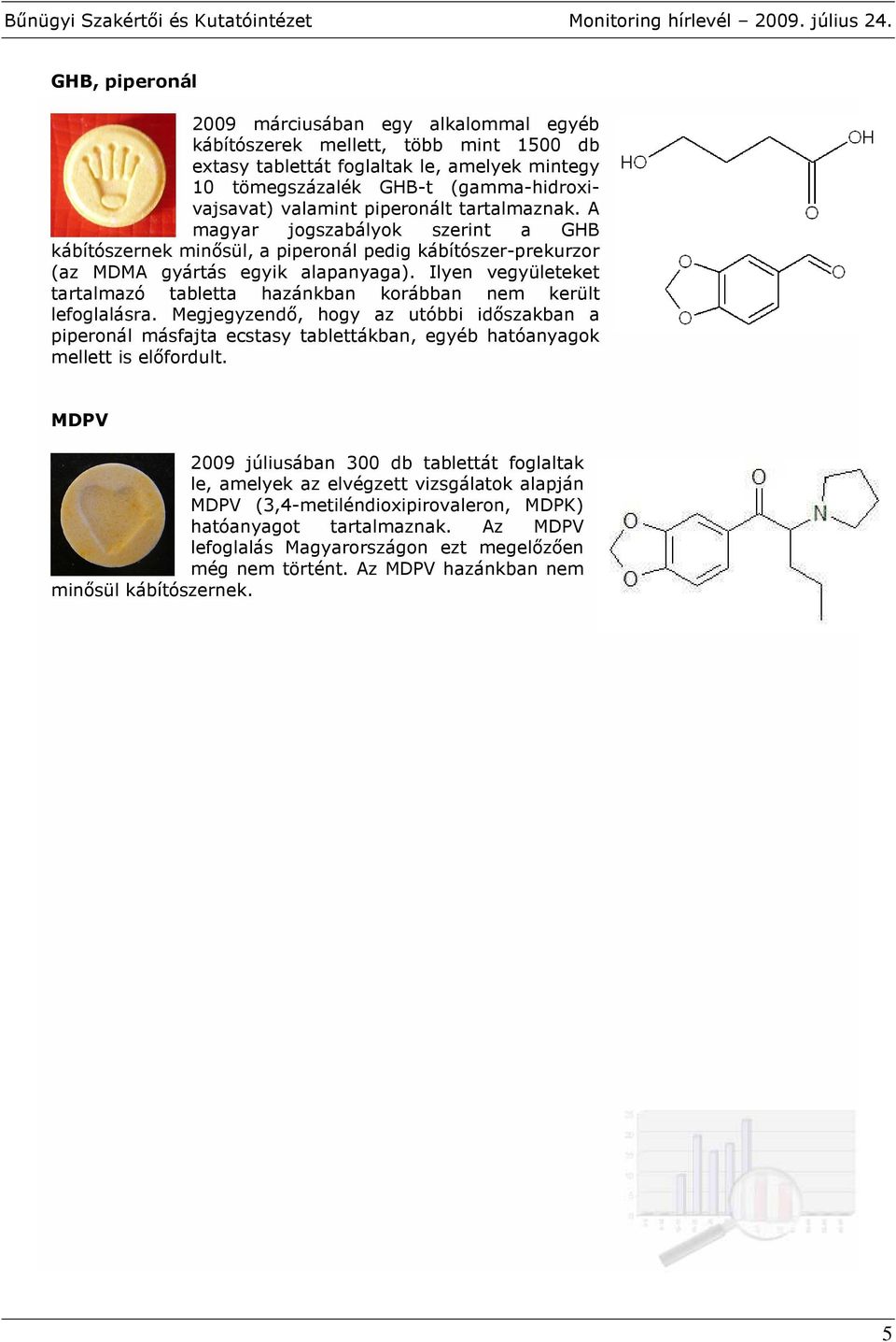 tartalmaznak. A magyar jogszabályok szerint a GHB kábítószernek minısül, a piperonál pedig kábítószer-prekurzor (az MDMA gyártás egyik alapanyaga).