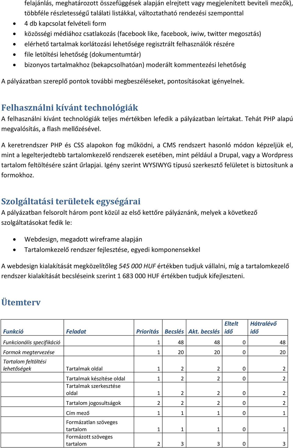 (dokumentumtár) bizonyos tartalmakhoz (bekapcsolhatóan) moderált kommentezési lehetőség A pályázatban szereplő pontok további megbeszéléseket, pontosításokat igényelnek.