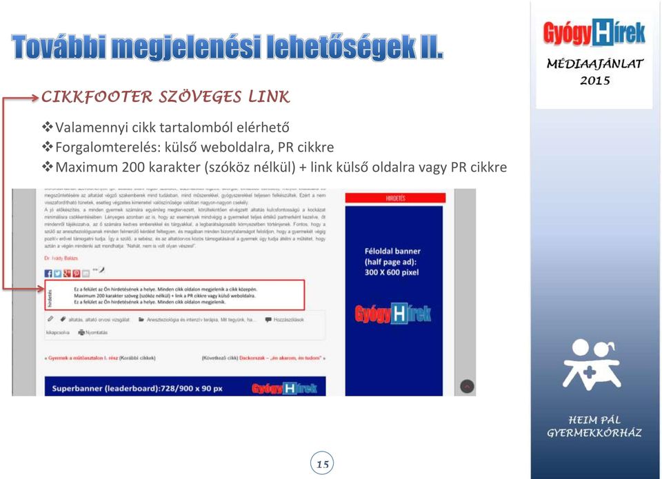 weboldalra, PR cikkre Maximum 200 karakter