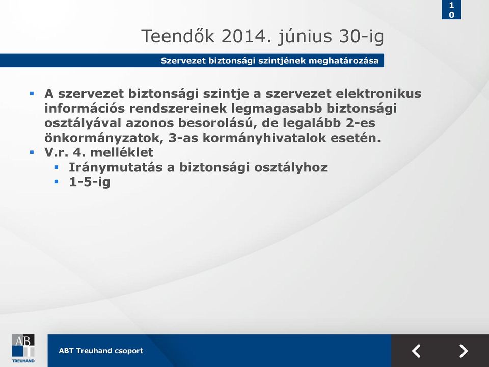 biztonsági szintje a szervezet elektronikus információs rendszereinek legmagasabb