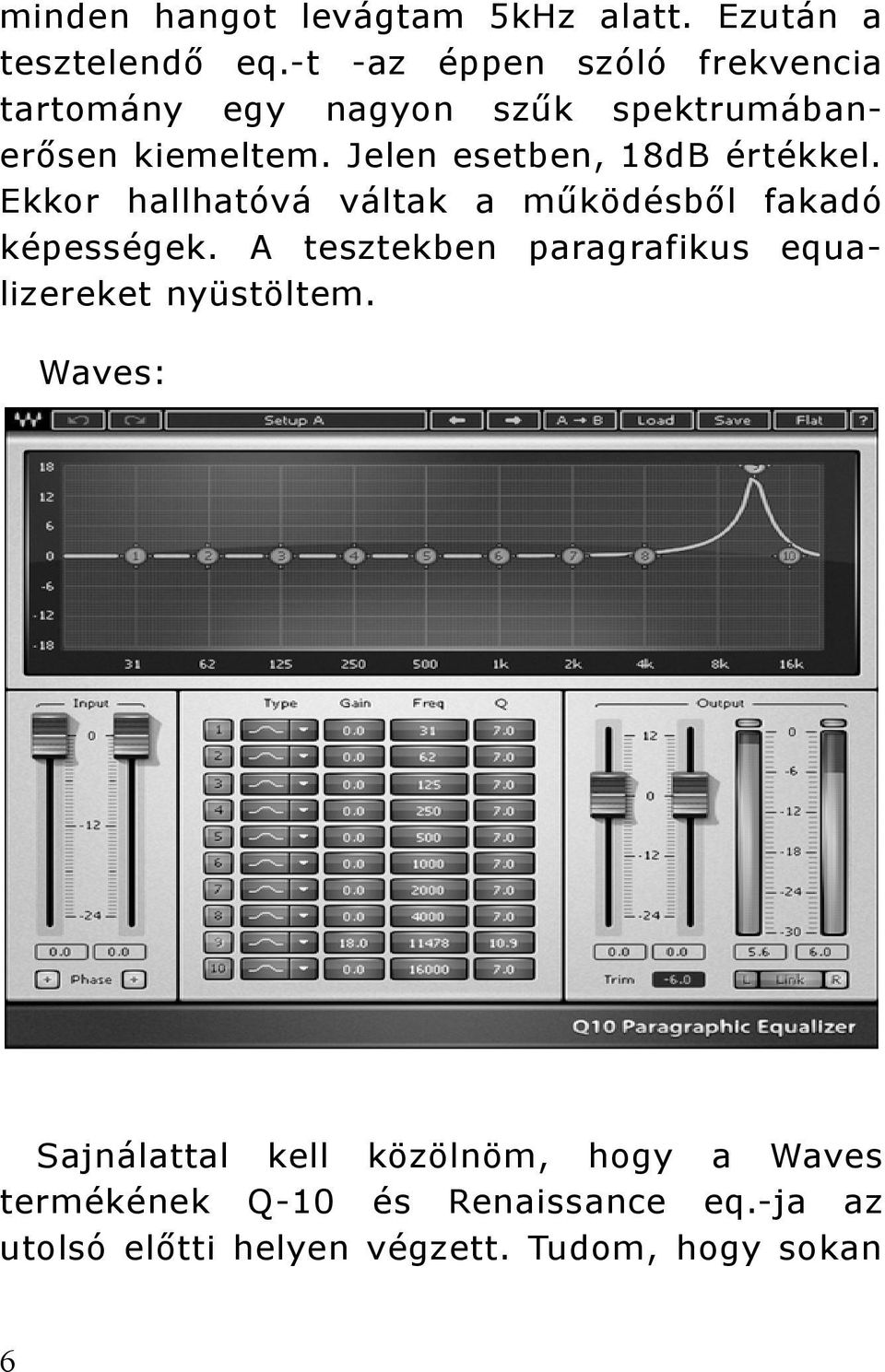 Jelen esetben, 18dB értékkel. Ekkor hallhatóvá váltak a működésből fakadó képességek.