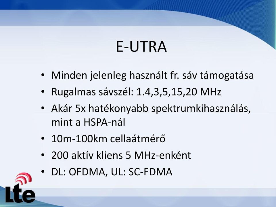 4,3,5,15,20 MHz Akár 5x hatékonyabb