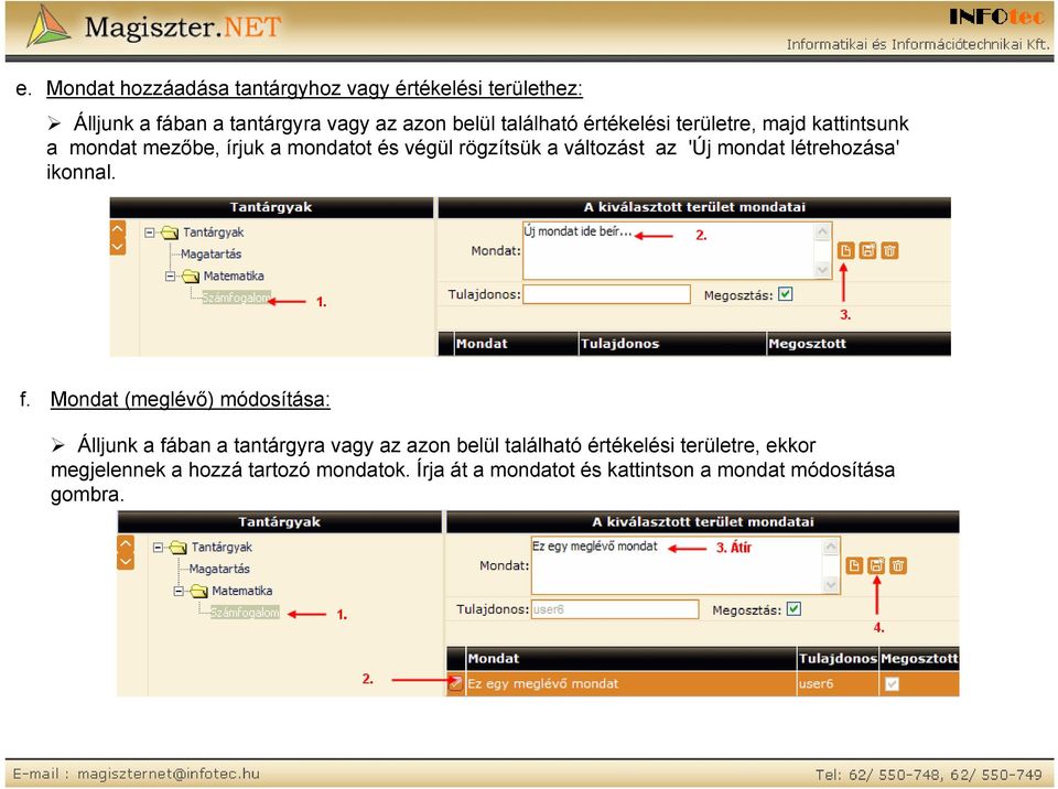 létrehozása' ikonnal. f.