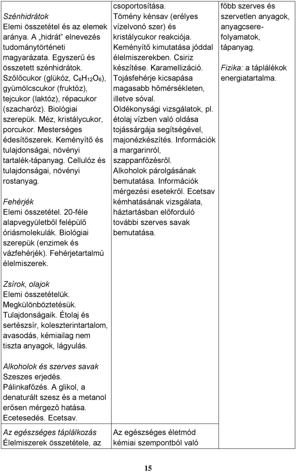 Keményítő és tulajdonságai, növényi tartalék-tápanyag. Cellulóz és tulajdonságai, növényi rostanyag. Fehérjék Elemi összetétel. 20-féle alapvegyületből felépülő óriásmolekulák.