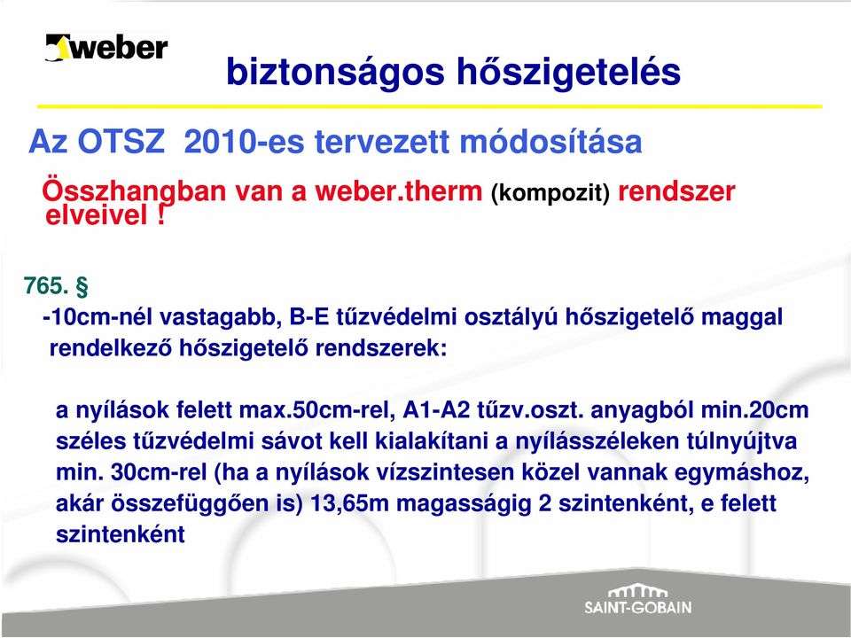 max.50cm-rel, A1-A2 tűzv.oszt. anyagból min.