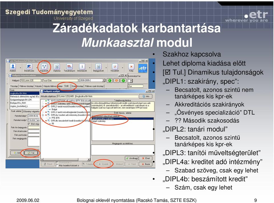 specializáció DTL?