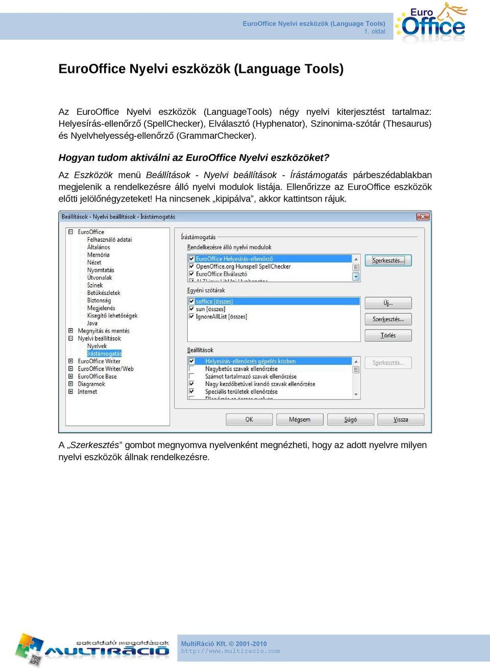 EuroOffice Nyelvi eszközök (Language Tools) - PDF Free Download