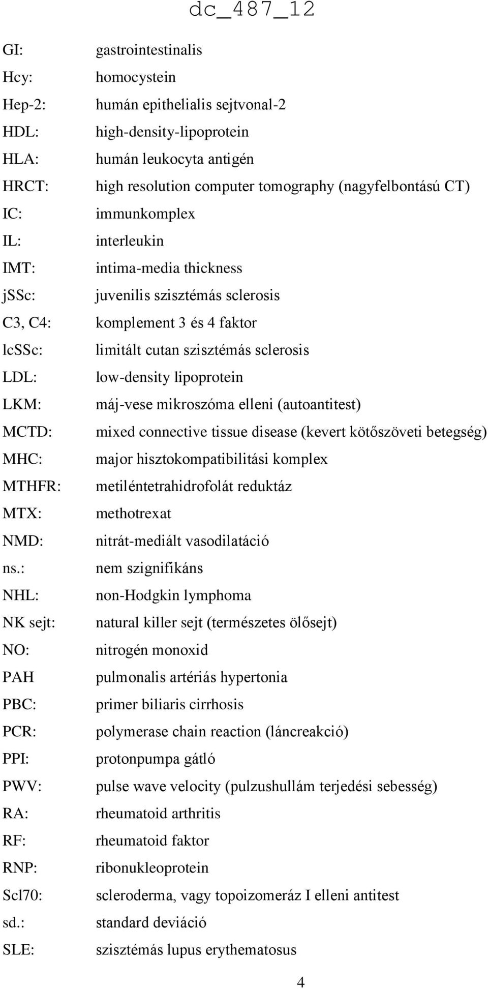 lipoprotein LKM: máj-vese mikroszóma elleni (autoantitest) MCTD: mixed connective tissue disease (kevert kötőszöveti betegség) MHC: major hisztokompatibilitási komplex MTHFR: metiléntetrahidrofolát
