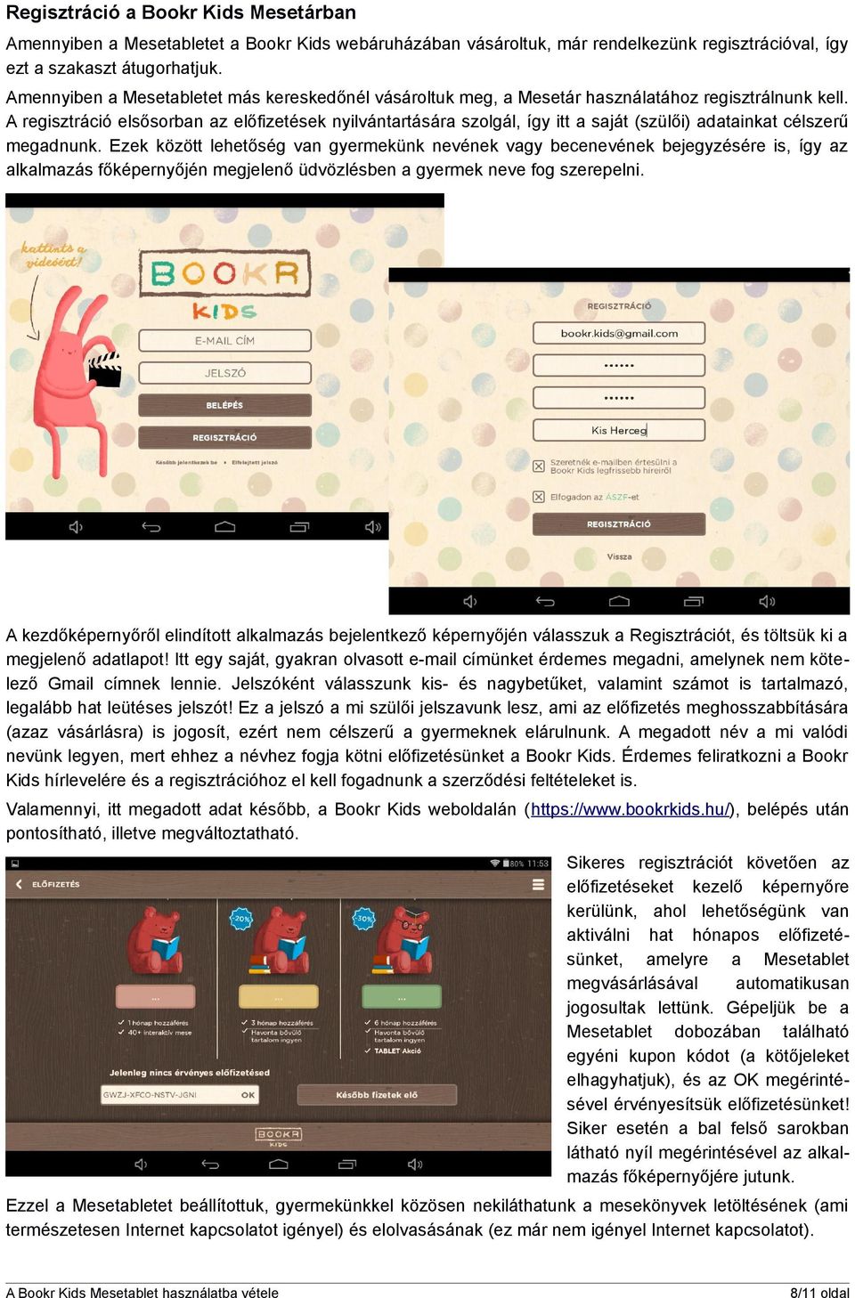 A Bookr Kids Mesetablet használatba vétele - PDF Free Download