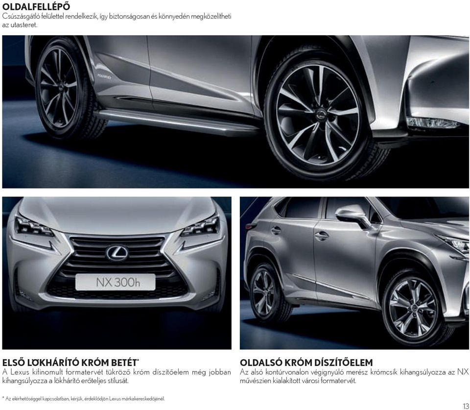 lökhárító erőteljes stílusát. * Az elérhetőséggel kapcsolatban, kérjük, érdeklődjön Lexus márkakereskedőjénél.