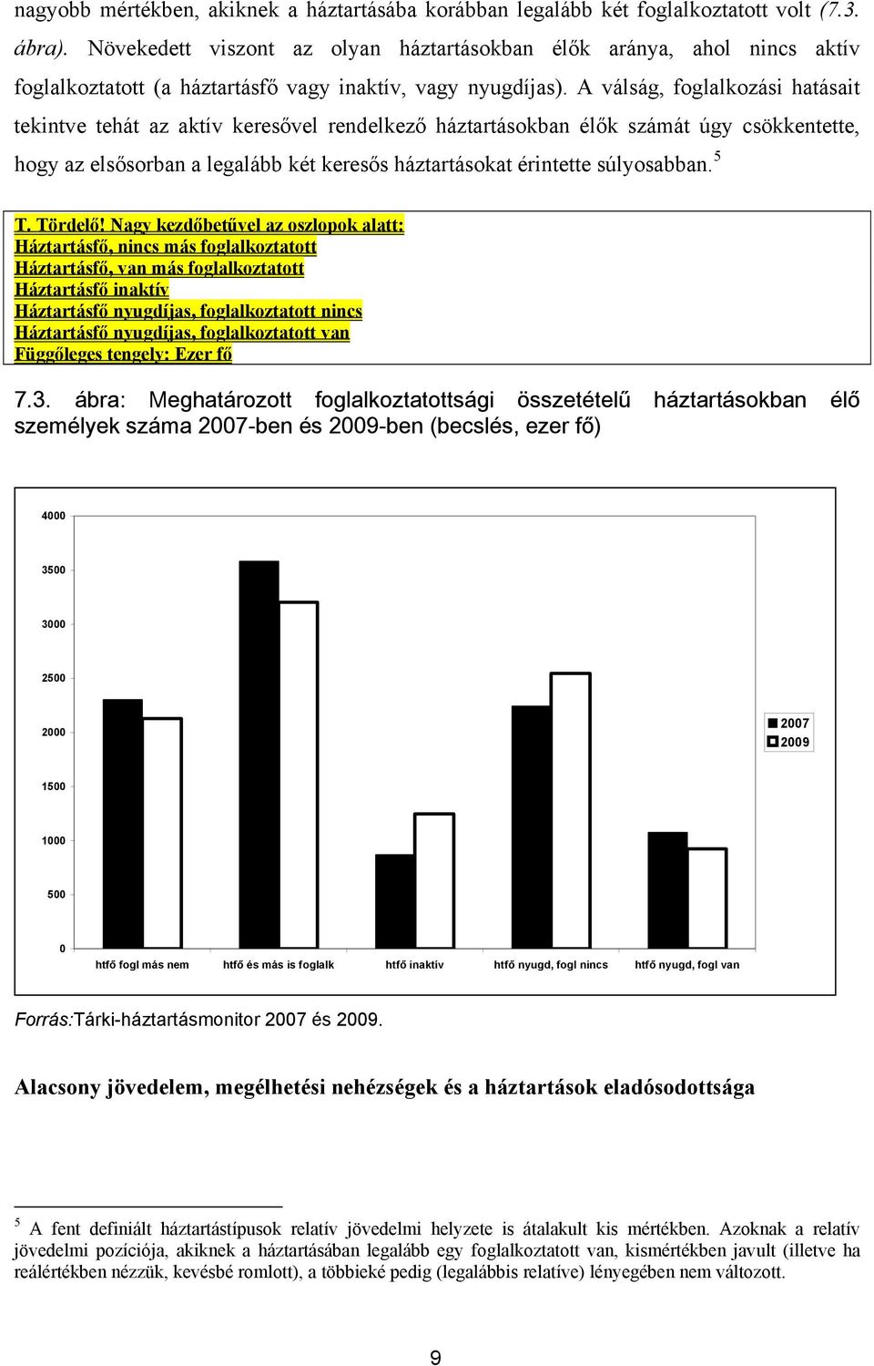 A válság, foglalkozási hatásait tekintve tehát az aktív keresővel rendelkező háztartásokban élők számát úgy csökkentette, hogy az elsősorban a legalább két keresős háztartásokat érintette súlyosabban.