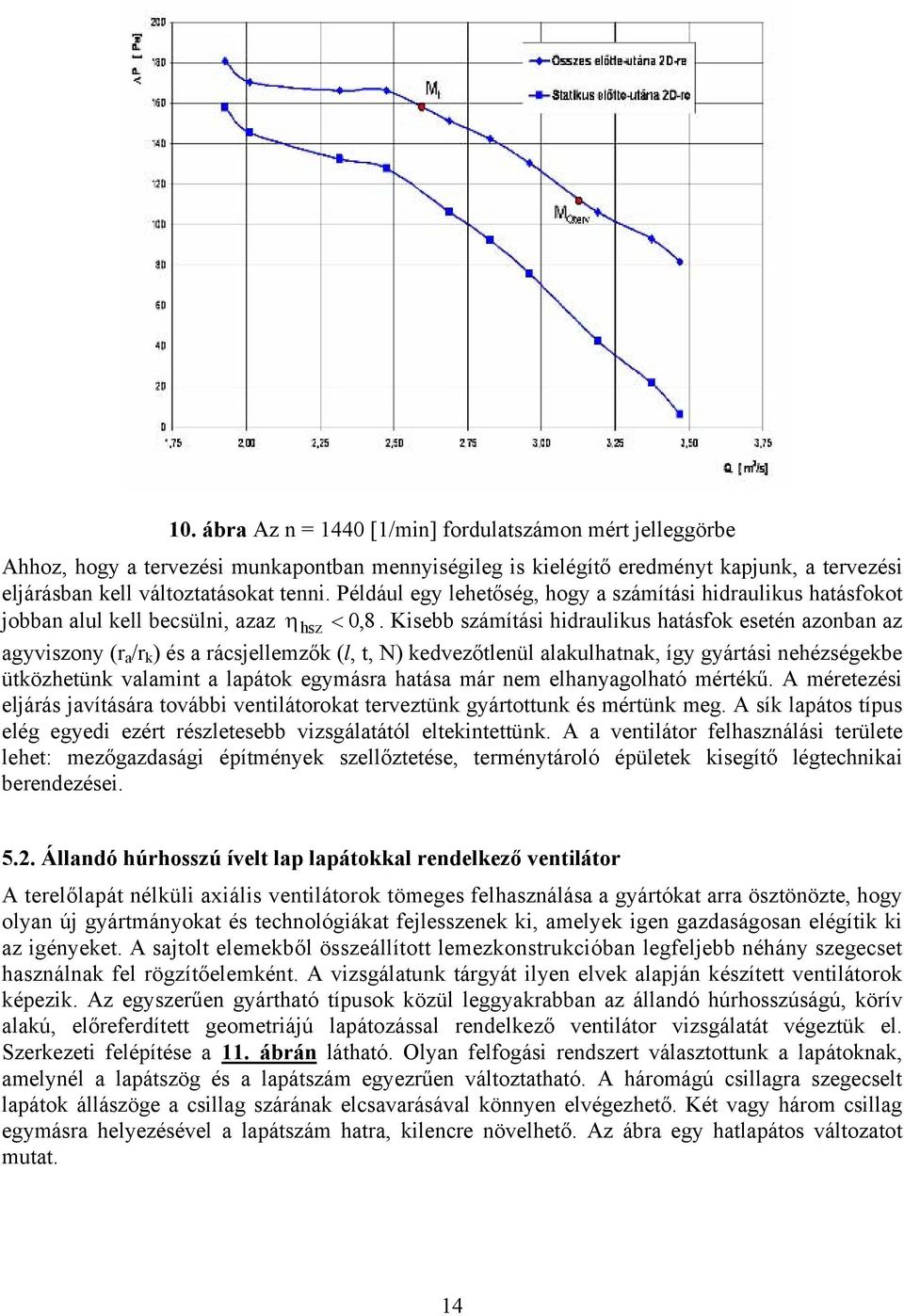 Kisebb számítási hidraulikus hatásfok esetén azonban az agyviszony (ra/r k ) és a rácsjellemzők (l, t, N) kedvezőtlenül alakulhatnak, így gyártási nehézségekbe ütközhetünk valamint a lapátok egymásra