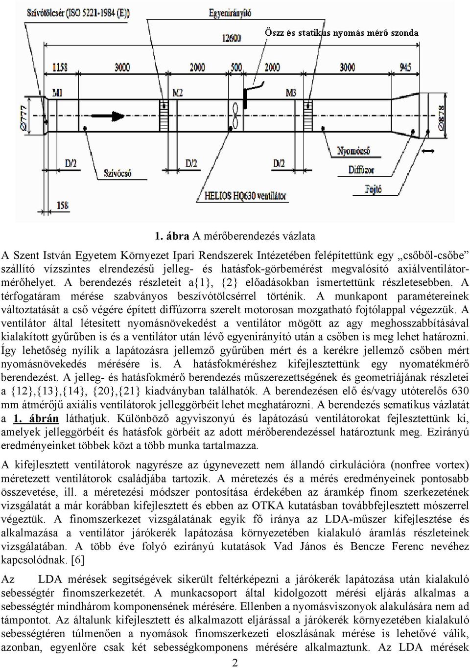 A munkapont paramétereinek változtatását a cső végére épített diffúzorra szerelt motorosan mozgatható fojtólappal végezzük.