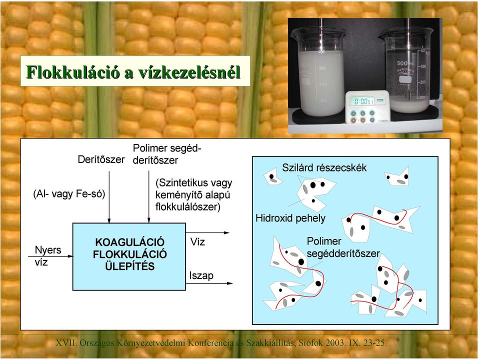 alapú flokkulálószer) Szilárd részecskék Hidroxid pehely Nyers